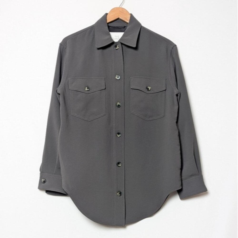 WILFRED Crepette Ganna Shirt Jacket Dark Charcoal Grey XS ARITZIA - Picture 6 of 12